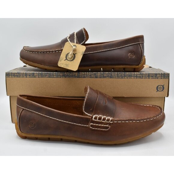 Born Mens 8.5 Andes Dark Brown Full Grain Leather Slip On Driver Loafers Shoes main image 11
